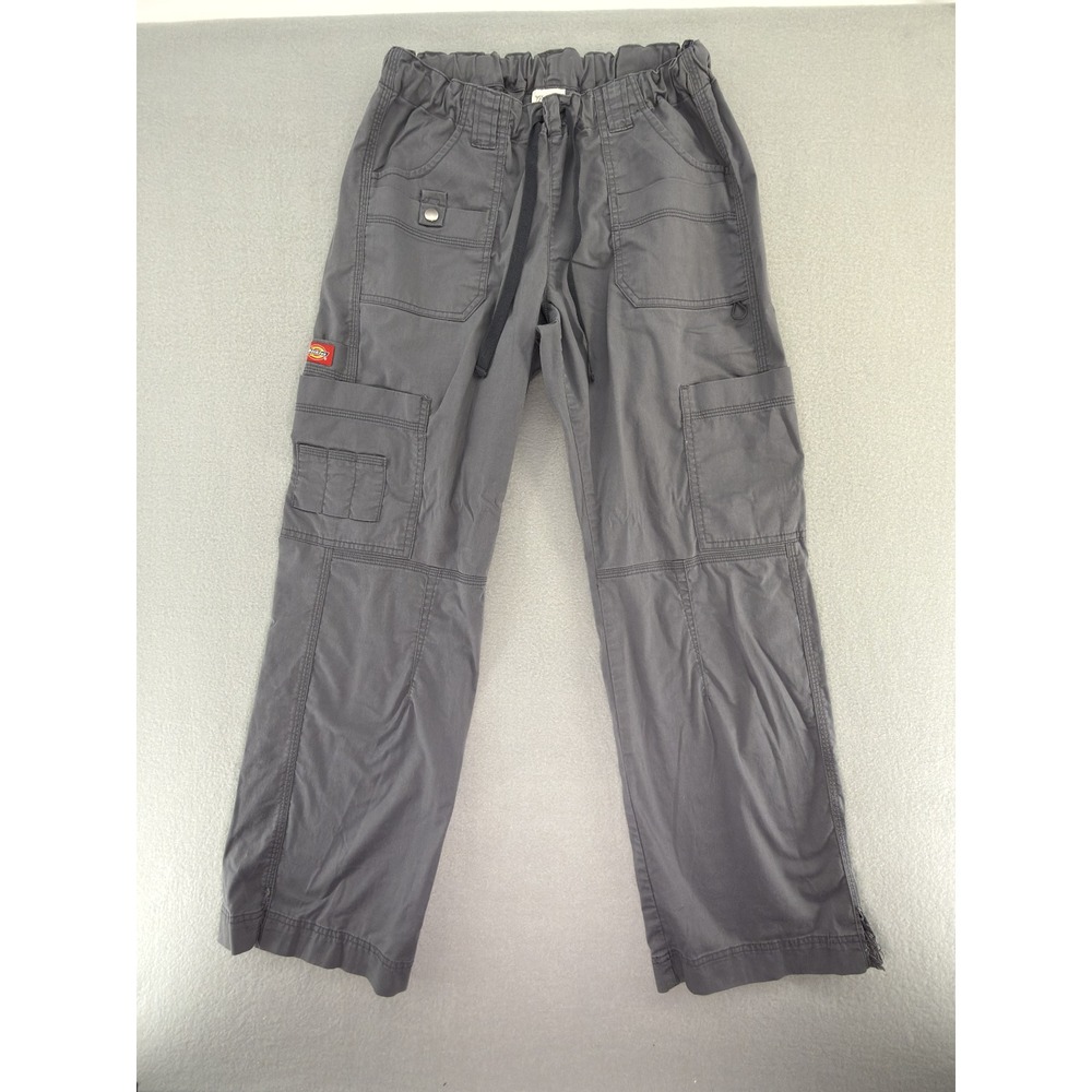 Dickies Cargo Pants Gray Utility Workwear Relaxed Y2K Drawstring 857455 S